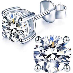 1/2/3ct Moissanite Stud Earrings for Women 925 Sterling Silver